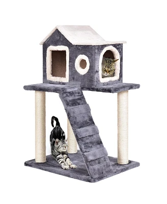 Sugift 36 Inch Tower Condo Scratching Posts Ladder Cat Tree