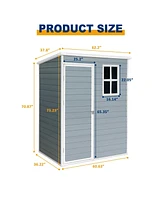 Mondawe 5x3ft Resin Outdoor Storage Shed Kit-Perfect to Store Patio Furniture,Grey