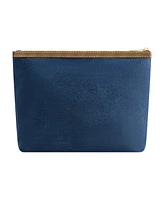 True Religion Trapazoid zip cosmetic bag with exterior zip pocket