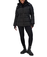 Steve Madden Juniors' Faux-Fur-Lined Hooded Puffer Coat
