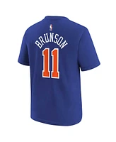 Nike Big Boys and Girls Jalen Brunson Blue New York Knicks Icon Name Number T-Shirt