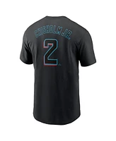 Nike Men's Jazz Chisholm Jr. Black Miami Marlins Fuse Name Number T-Shirt