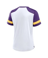 Fanatics Women's White/Purple Minnesota Vikings Foiled Primary Lace-Up T-Shirt