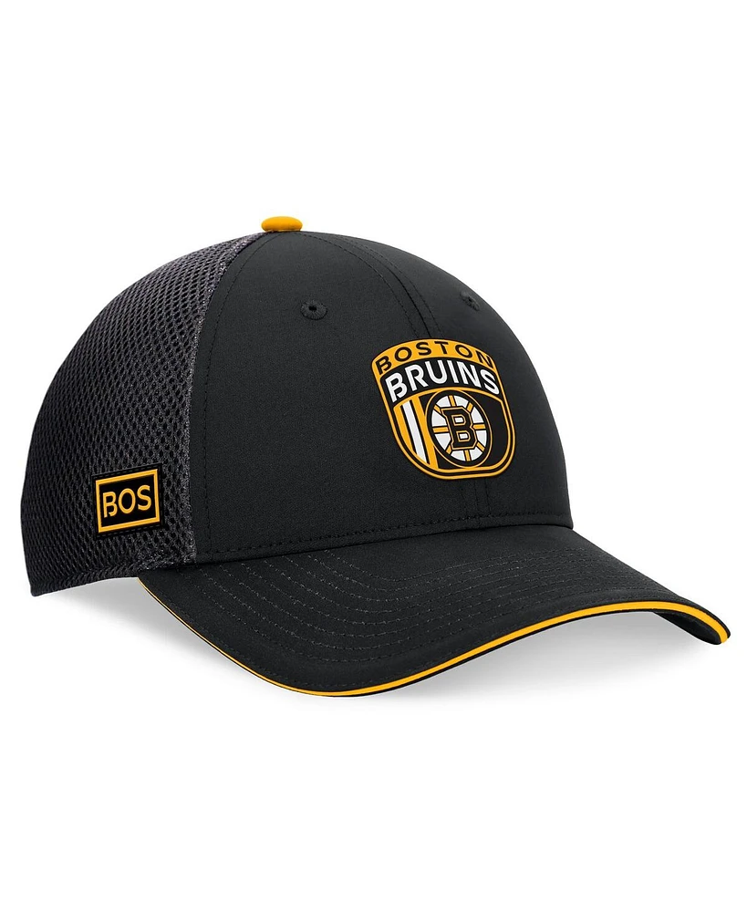 Fanatics Men's Black Boston Bruins 2024 Nhl Draft on Stage Trucker Adjustable Hat