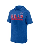 Fanatics Men's Heather Royal Buffalo Bills Push Short Sleeve Pullover Hoodie