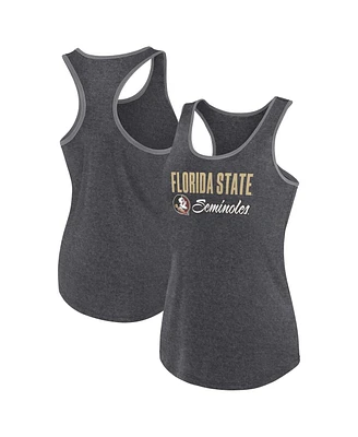 Fanatics Women's Heather Charcoal Florida State Seminoles Fuel Racerback Tank Top