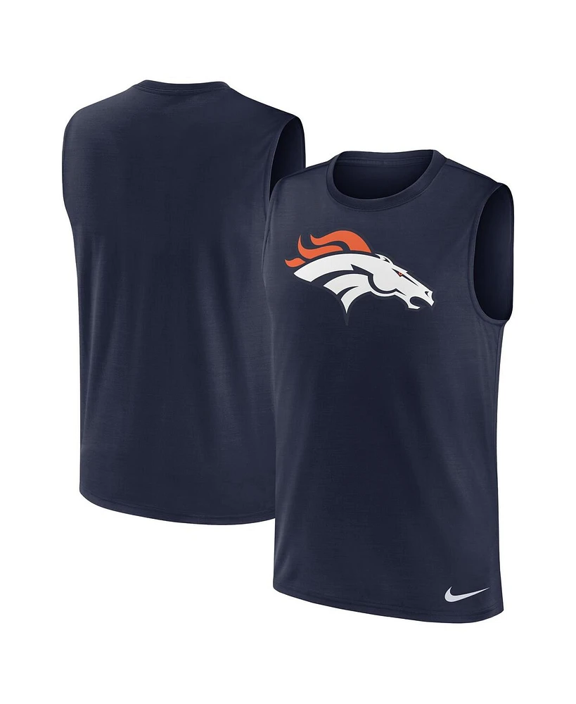 Nike Men's Navy Denver Broncos Blitz Legend Muscle Perform Tank Top