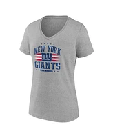 Fanatics Women's Heather Gray New York Giants Americana V-Neck T-Shirt