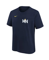 Nike Big Boys and Girls Navy Minnesota Twins 2024 City Connect Wordmark T-Shirt