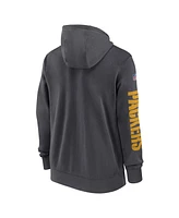 Nike Men's Anthracite Green Bay Packers 2024 Sideline Club Full-Zip Hoodie