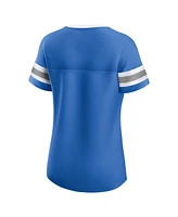 Fanatics Women's Blue Detroit Lions Original State Lace-Up T-Shirt