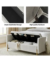 Hulala Home Angelus Modern Upholstered Flip Top Storage Bench