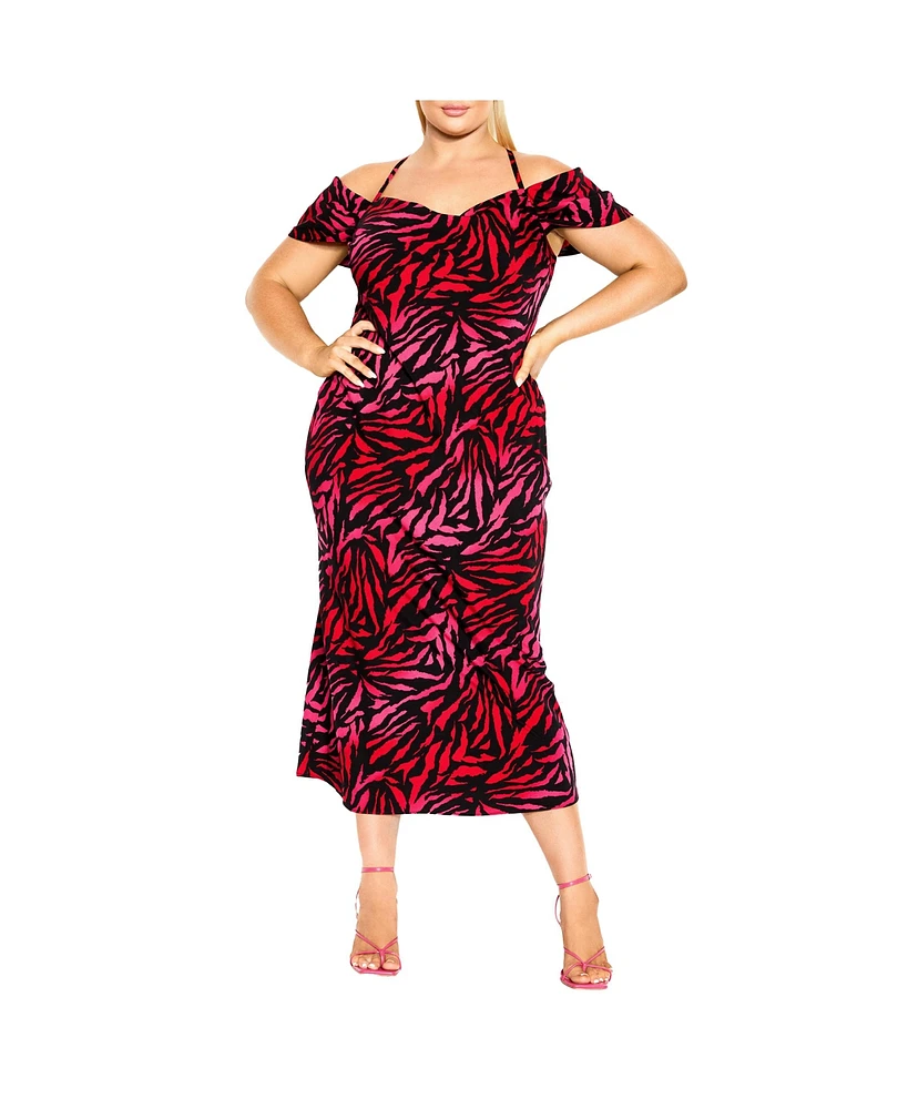 City Chic Plus Mariah Print Dress