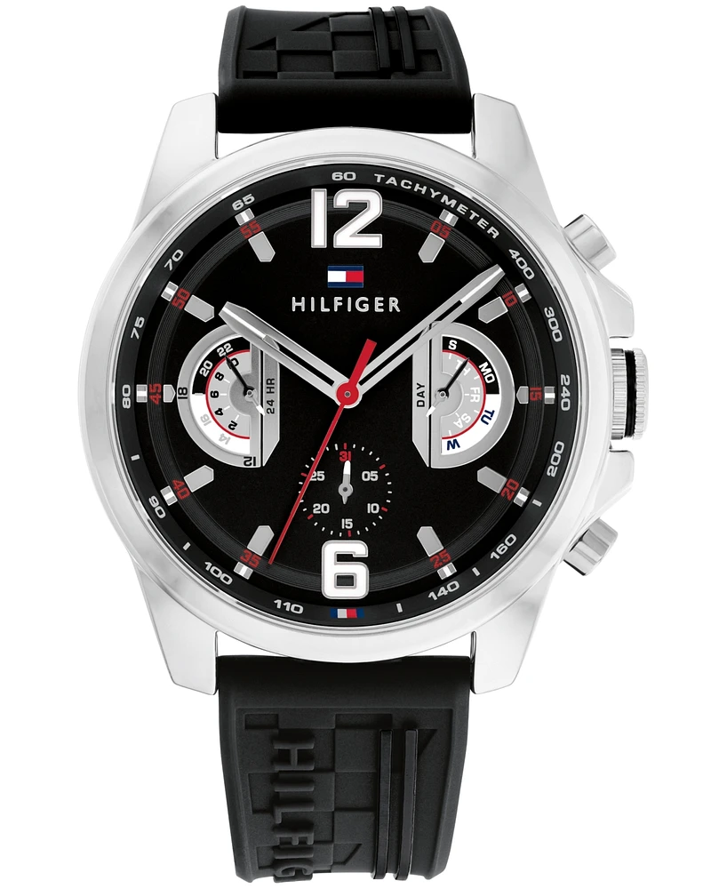 Tommy Hilfiger Men's Quartz Black Silicone Watch 46mm