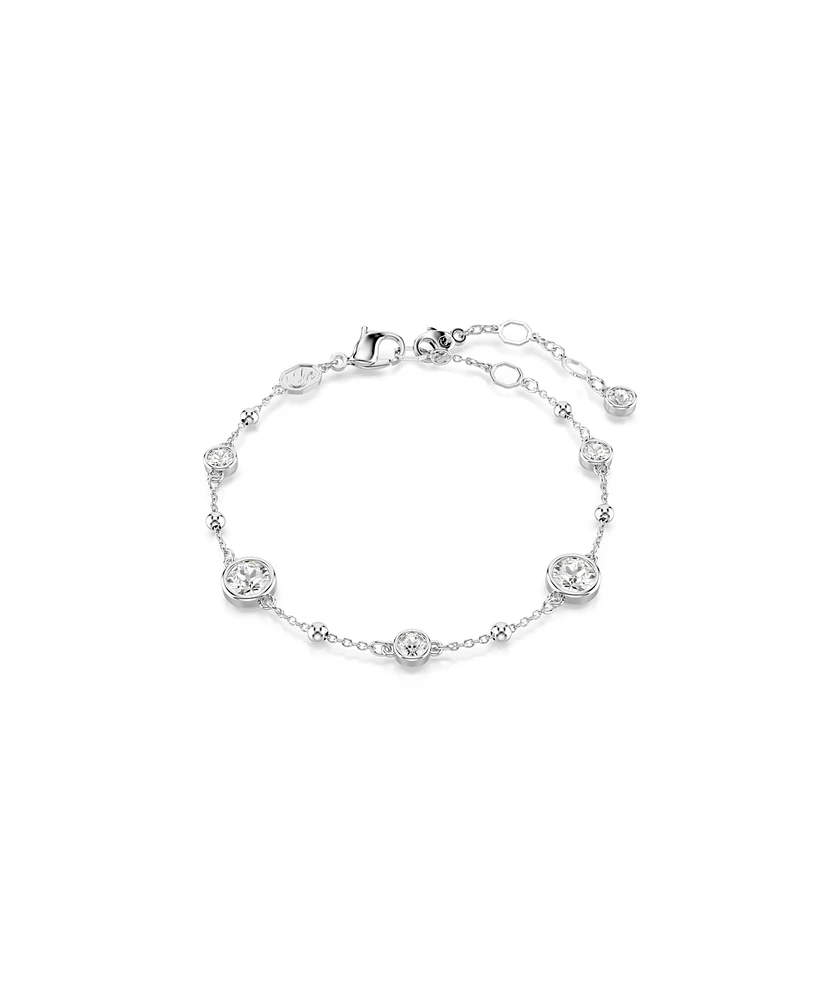 Swarovski Round Cut, White, Rhodium Plated Imber Bracelet