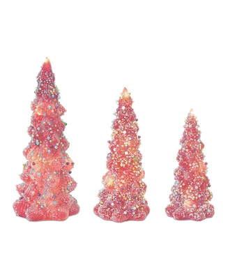 Slickblue Led Tree With Rainbow Pearl Ornaments (Set of 3)