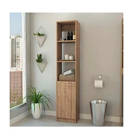 Fm Furniture Kansas linen cabinet in melamine, three shelves, one cabinet