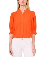 CeCe Women's 3/4-Sleeve Collared Button Down Blouse