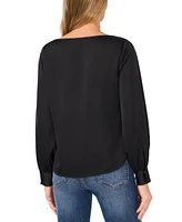 CeCe Women's Cowlneck Blouson-Sleeve Blouse