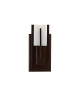 Possini Euro Design Midtown Modern Wall Light Sconce Bronze Hardwired 4 1/2" Fixture Opal White Glass Rectangular Shade for Bedroom Bedside Bathroom V