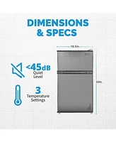 Newair 3.1 Cu. Ft. Compact Mini Refrigerator with Freezer in Gray