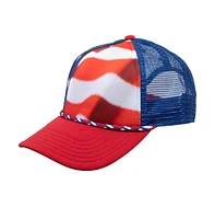 Generic Men's Red, White & Blue American Flag Snapback Trucker hat