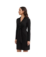 Ellen Tracy Women's Tie Front Shirt Dress