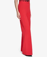 Halston Women's Easy Mid-Rise Pull-On Wide-Leg Pants