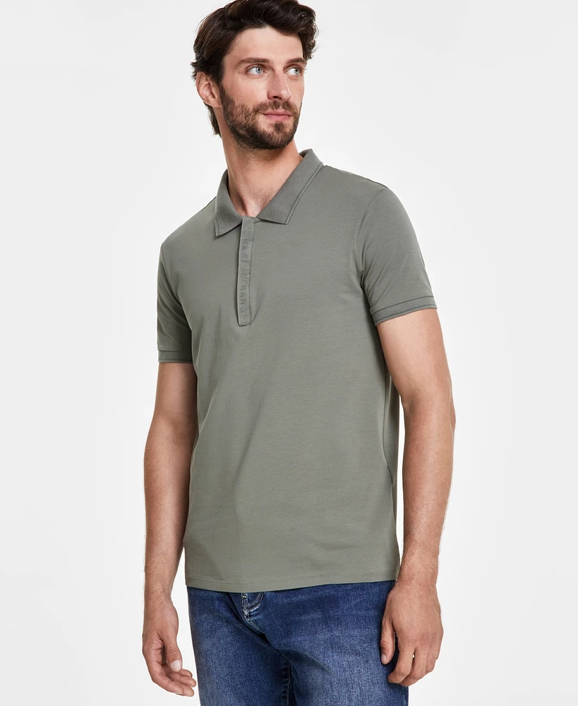 A|X Armani Exchange Men's Short Sleeve Logo Placket Polo Shirt