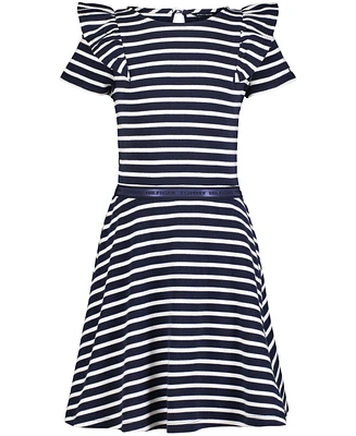 Tommy Hilfiger Big Girls Stripe Ruffle Dress