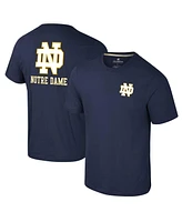 Colosseum Men's Navy Notre Dame Fighting Irish Logo Lockup 2-Hit Active Blend T-Shirt