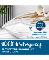 Guardmax King Size Terry Cotton Waterproof Pillow Protector with Zipper - White (4 Pack)