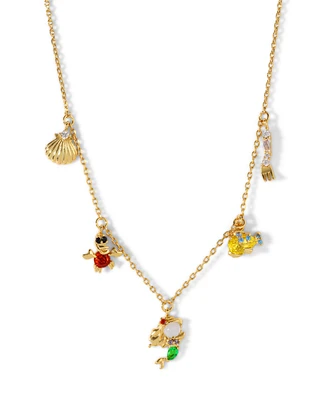 Girls Crew Disney Multi-Color the Little Mermaid Charm Necklace