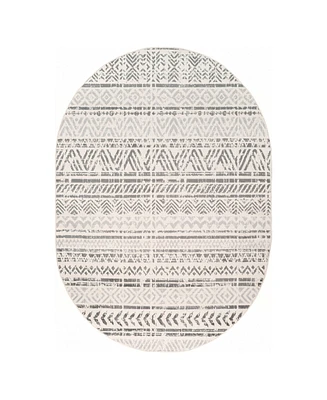 Main Street Rugs Lyon LYN843 5'x7' Oval Area Rug