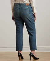 Lauren Ralph Plus Patchwork Boyfriend Jeans