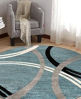 Main Street Rugs Alba 377 8'x8' Round Area Rug