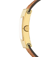 Tory Burch Women's The T Watch Brown Leather Strap Watch 18mm