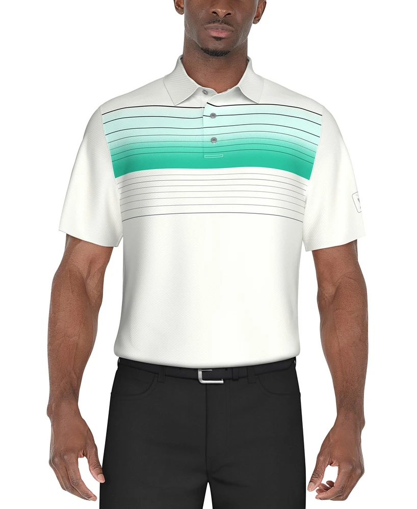 Pga Tour Men's Fine Line Stripe Polo Shirt