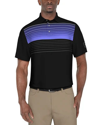 Pga Tour Men's Fine Line Chest Stripe Energy Polo Shirt