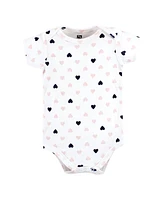 Hudson Baby Baby Girls Hudson Cotton Bodysuits Daddy Pink Navy 3Pk, 18-24 Months