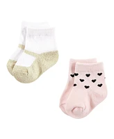 Hudson Baby Baby Girls Sock and Headband 12pc Set, Mom Dad, 0-9 Months