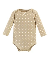 Hudson Baby Girls Thermal Long Sleeve Bodysuits, Acorn Botanical