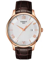 Tissot Men's Swiss Tradition Brown Leather Strap Watch 42mm