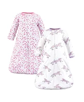 Hudson Baby Girls Cotton Long-Sleeve Wearable Sleeping Bag, Sack, Blanket