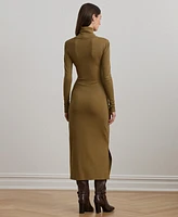 Lauren Ralph Lauren Women's Tie-Front Turtleneck Dress