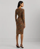 Lauren Ralph Lauren Women's Floral Twist-Front Stretch Jersey Dress