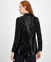 Anne Klein Women's Sequin One-Button Blazer