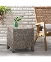 Polyethylene Rattan Cube Side Table Durable, Versatile, No Assembly
