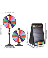 WinSpin 24" Dual Use 14 Slots Prize Wheel Prize Drop Game Board Kit w/ Led Light