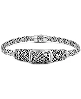 Devata Bali Dragon Skin with Dragon Bone Oval 5mm Chain Bracelet in Sterling Silver